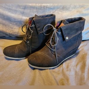 Mad Love black suede heel booties size 8